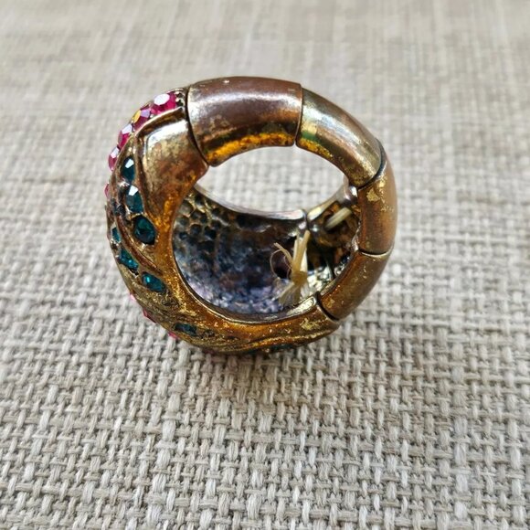 Women Ring Blue/Pink Crystals Accent Fashion Jewelry Size adjustable - Picture 9 of 12